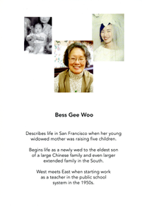 Photographs and short biography of Bess Gee Woo, Augusta, Georgia, 2011