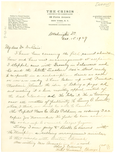 Letter from Thomas J. Calloway to W. E. B. Du Bois