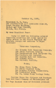 Letter from W. E. B. Du Bois to The Northeastern Life Insurance Company