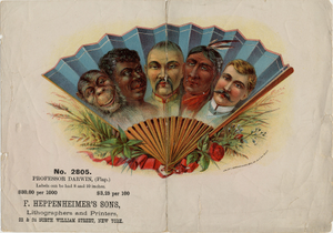 Ethnic portraits on fan : cigar label