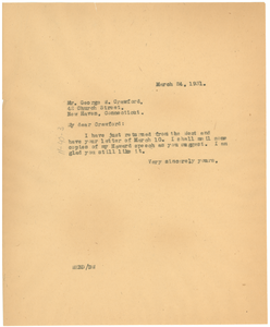 Letter from W. E. B. Du Bois to George W. Crawford