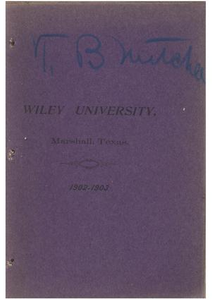 Yearbook of Wiley University, 1903