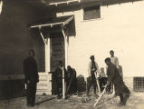 African American students making axe handles at Lomax School in central Alabama.