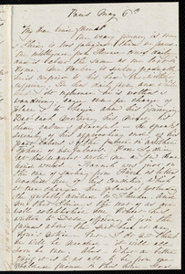 Letter from Sara, Paris, [France], to Miss Weston, May 6th, [1860?]