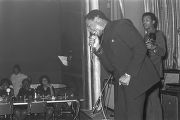 Eddie Floyd performing on stage at the Laicos Club in Montgomery, Alabama.