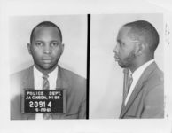 Mississippi State Sovereignty Commission photograph of Allen Cason, Jr. following his arrest for his participation in the Freedom Rides, Jackson, Mississippi, 1961 May 28