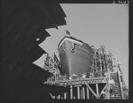 Production. Launching of the SS Booker T. Washington. First Liberty Ship named for a Negro, the SS Booker T. Washington is shown at the California Shipbuilding Corporation's yards a short time before it was christened by Marian Anderson, the celebrated contralto. The cargo vessel was placed in command of Captain Hugh Mulzac, a Negro skipper.