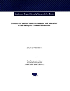 Comparison Between Vehicular Emissions from Real-World In-Use Testing and EPA MOVES Estimation