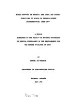 Black survival in Georgia in the legal and social conditions of blacks in Georgia during reconstruction, 1863-1877, 1978