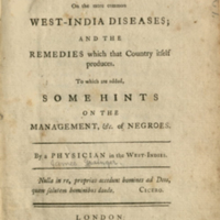 Title page to An essay on the more common West-India diseases (1764)