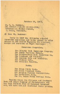 Letter from W. E. B. Du Bois to The People's Finance Corporation