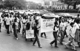 Students protesting teachers strike march on the Parkway