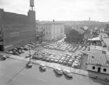 Aerial view of the parking lot across from Union Station in downtown Montgomery, Alabama.