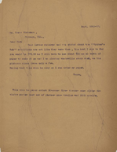 Thumbnail for Letter: Macon, Georgia to Oscar Micheaux, Chicago, Illinois, 1927 Sept. 26