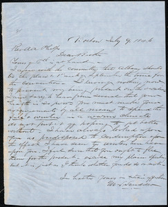 Letter from Marshall L. Scudder, Boston, to Amos Augustus Phelps, July 9. 1846