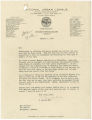 Letter from T. Arnold Hill of the National Urban League in New York, to Governor Benjamin Miller in Montgomery, Alabama.