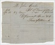 Receipt for payment from John Cocke to Davis and Stollenwerck, April 12, 1851