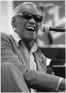 Thumbnail for Musicians performing, black and white prints, including Kenny Burrell, Ray Charles with B.B. King, Dizzy Gillespie, Les McCann, Herbie Mann