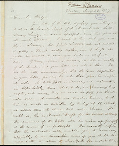 Letter from William Lloyd Garrison, Boston, [Mass.], to Amos Augustus Phelps, May 23, 1837