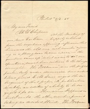 Letter to] My dear Friend, M. W. Chapman [manuscript