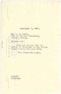 Letter from W. E. B. Du Bois to W. H. Scott