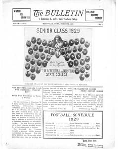 The Bulletin of Tennessee A. & I. State Teachers College, October, 1929