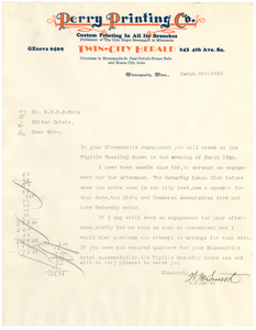 Letter from the N.A.A.C.P. Minneapolis Branch to W. E. B. Du Bois