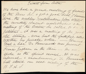 Extract from letter from Caroline Weston, [Boston, Mass.], Dec. 11th, 1839