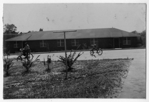 Photograph of an African American apartment building, Manchester, Georgia, 1953