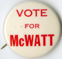 Kathleen McWatt campaign button