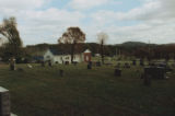 Durham's Chapel School: view of cemetery and church