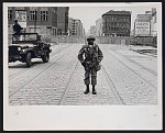 [African American soldier at Berlin Wall, Germany]