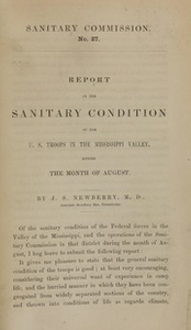 Report on the sanitary condition of the U.S. troops in the Mississippi Valley, during the month of August