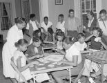 African American teenagers playing games at the Community House at 409 South Union Street in Montgomery, Alabama.