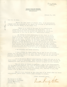 Letter from Anson Phelps Stokes to W. E. B. Du Bois