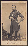 [First Lieutenant Albert N. Ames of Cos. D ("Batty D") and G, New York 1st Light Artillery in uniform with sword and pistol]