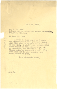 Letter from W. E. B. Du Bois to H. M. Bond