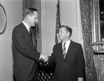 Curtis accompanies Representative Thomas Rees and House Majority Leader Carl Albert