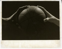 University of Denver Men's Basketball Players' Hands Palm Ball, between 1980-2000