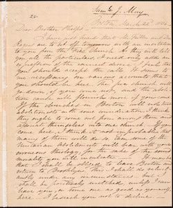 Letter from Samuel Joseph May, Boston, to Amos Augustus Phelps, March 22d 1836