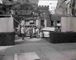 Unloading lumber at Pasadena Presbyterian Church