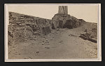 [Inside view of a fort after the battle, possibly Sumter, shows fortifications and earthworks in the battery]