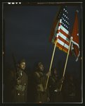 Color guard of Negro engineers, Ft. Belvoir(?), [Va.]