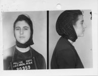 Mississippi State Sovereignty Commission photograph of Carol Silver following her arrest for her participation in the Freedom Rides, Jackson, Mississippi, 1961 June 7