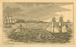 Thumbnail for View of fugitive slave Thomas M. Jones, escaping on a raft from the brig ship Bell offshore from New York City