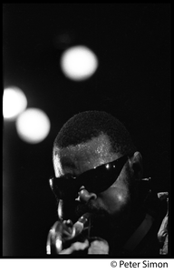 Rahsaan Roland Kirk in performance (close-up), Newport Jazz Festival