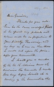 Letter to] Dear Garrison [manuscript