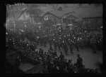 [African American band playing; possibly James Reese Europe's band. Probably taken in Grosvenor Gardens, across the street from the London Red Cross headquarters at 40 Grosvenor Gardens]