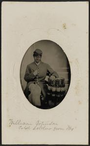 Tintype portrait of USCT soldier William Johnson