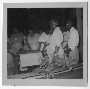 Photograph of the African American garden club meeting, Manchester, Georgia, 1953